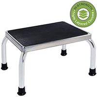 Medical Foot Step Stool with Anti-Skid Rubber Platform, Lightweight and Sturdy Chrome Stool for Children and Adults