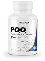 Nutricost PQQ (Pyrroloquinoline Quinone) 20mg, 30 Capsules - High Quality, Veggie Capsules, Non-GMO, Gluten Free