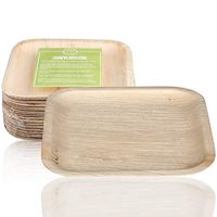 Pure Palm Planet Friendly Palm Leaf Plates; Bamboo-Style, Upscale Disposable Dinnerware; All-natural Biodegradable Plates (8.5" Square) (25 pack)