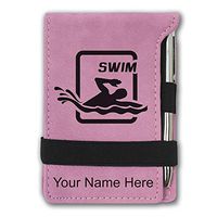 Mini Notepad, Swimming, Personalized Engraving Included (Pink)