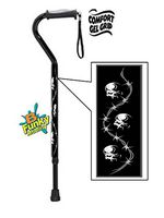 Walking Cane with Gel Grip Handle Adjustable Aluminum Cool Skulls with Barbed Wire Design Men or Women