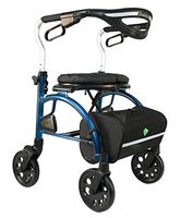Evolution Xpresso Zero Lightweight Medical Walker Rollator with Seat, Large Wheels, Brakes, Backrest, Basket for Seniors Indoor Outdoor use (Utopia Blue, Tall)
