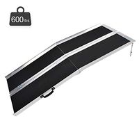 Fullwatt 6FT Non Skid Aluminum Wheelchair Ramp Folding Portable Wheelchair Scooter Ramp with Carrying Handle 72 Inch x 29 Inch