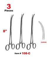 3 Pcs 8" Pean Hemostat Locking Forceps Curved