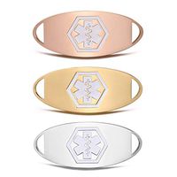 JF.JEWELRY 3-PCS A Pack Stainless Steel Tag Part for Medical ID Alert Bracelets Free Engraving