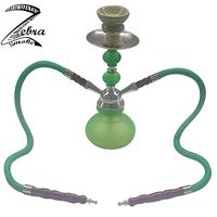 Zebra Smoke Series: 11" 1 Hose Pumpkin Echo (X1) Hookah Complete Set Complete Set (Green 2 Hose)