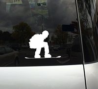 Snowboard Trick #5 - Mountain Downhill Competitive Jump - 5" White Vinyl Decal Sticker Car Macbook Laptop