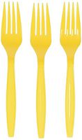 Amscan Big Party Pack 200 Count Mid Weight Plastic Forks, Yellow