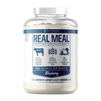 Real Meal by NutraOne - Lean Meal Replacement Powder for Weight Loss & Diet | Including Grass-Fed Whey, Coconut Oil and Organic Oats.* (Blueberry – 2.6 lbs.)