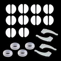 10 Pairs 1.5mm Clear Anti-Slip Adhesive Contoured Silicone Eyeglass Nose Pads for Sunglasses, Eyeglasses, Reading Glasses, and Spectacles and 4 Pairs Eyeglass Ear Grip, Ear Hooks Holder (19x8x1.5mm)