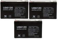 Universal Power Group 6V 12Ah F1 SLA Battery for Streamlight Litebox SL40 Flashlights - 3 Pack