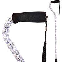 DMI Adjustable Designer Cane with Offset Handle, Comfort Grip and Strap, Tiny Flowers