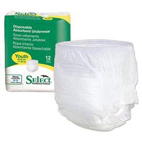 Select Pediatric Underwear Pull On Youth Disposable Heavy Absorbency, 2602 - Pack of 12