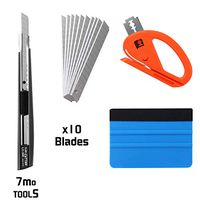 GISSVOGEEK Vehicle Vinyl Film Tool Kit for Car Wrapping,Car Window Film Tinting Tools, Vinyl Wrap Kit Precut/Auto Window Tint Kit,4 in 1 Window Tint Installation Kit Felt Squeegee,Utility Knife&Blades