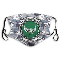 VF-195 Fighting Squadron 195 Dambusters Adult Men Women Mask, Equipped With Two Replaceable Protective 5-layer Activated Carbon Filters, M-shaped Nose Clip Mask