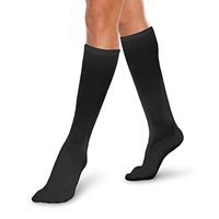 Core-Spun 10-15mmHg Medical Light Graduated Knee High Compression Socks (Black, Large)