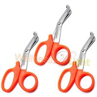Wdl 3 Pcs Orange Utility Universal Scissors 5.5" Multi-Purpose Shears Instruments Orange