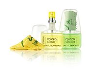 Glasses Cleaner with Microfiber Cloth, Travel Lens Cleaning Kit, Pack of 2 Sprays (Pocket Size 0.7 Fl. Oz.) Ammonia & Alcohol Free, Lightly Scented, Biodegradable Made in Europe (Apple - Lemon)