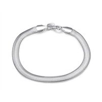 Greendou Fashion Jewelry 925 Sterling Silver Plated 6mm Snake Chain Bracelet for Men Women
