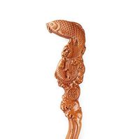 AOHMG Wooden Canes Hand Carved with Rubber Tip, Traditional Decorative Cane Wood Carved Walking Stick, Unisex Lightweight and Strong,Canes B