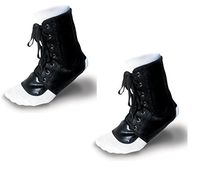 2 Pack! SafeTGard Lace Up Ankle Brace (Black, Large)