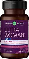 Vitamin World Ultra Woman 50 Plus Daily Multivitamin | Feat. Biotin, Vitamins B, C, D, E, Calcium, Zinc, Selenium, Beta-Carotene | Health & Wellness Multi-Supplement for Women Over 50, 30 Caplets