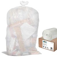 Plasticplace Contractor Trash Bags 42 Gallon │ 3.0 Mil │ Clear Heavy Duty Garbage Bag │ 32.6” x 46.4” (50 Count)