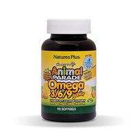 NaturesPlus Animal Parade Source of Life Omega 3 6 9 Junior - Lemon Flavor - 90 Softgels - Children's Fatty Acide Dietary Supplement - Non-GMO, Gluten-Free - 45 Servings