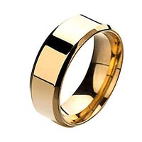 Peigen Couple Rings-Stainless Steel Mirror Finger Rings-Fashion Simple Unisex Lovers Stainless Steel Mirror Finger Rings Jewelry Gifts