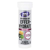 NOW Sports Nutrition, Effervescent Effer-Hydrate, Electrolyte Supplement, Recovery*, Lemon Lime, 10 Tablets