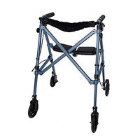 Able Life Space Saver Rollator, Lightweight Folding 4 Wheel Rolling Walker for Seniors with Compact Travel Seat and Locking Brakes, Cobalt Blue
