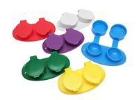 Flip Top Contact Lens Cases, Flat Bed, Deep Well, 12/Pack, Assorted Colors
