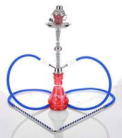 2 hose 23" Nor Red Hookah Shisha Nargila water glass vase pipes smoke sale