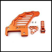 Frames & Fittings Set Rear Brake Disc Guard Protector Cover+Gear Shifter+ Rear Brake Pedel Tips Accessory for KTM505 SX-F 07 08 for KTM505 XCF 08 09 - (Color: Orange)
