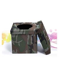 SKML96 Portable Toilet, Folding Storage Box Easy Transfers Bedside Commode Can Bear 100kg Outdoor Traveling Camping Car Portable Commode Trash Can