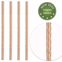 Copper twisted straws - 100% copper drinking straws set of 4 - standard size 6.7" - Best size for your Moscow Mule copper mug - pure premium copper with a food-safe lacquer to keep the shine.