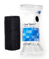 Cast Tape 4" x 4 yds. 10 Rolls of Fiberglass Casting Tape for immobilization of Upper and Lower Extremities. Black Color. Water-Activated Resin. Porous Weave. Latex-Free.