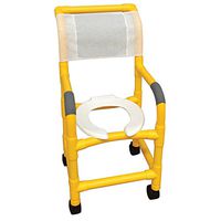 MJM International Y115-3TW Pediatric Shower Chair, 250 oz Capacity, 38.5" Height x 19" Width x 23" Depth, Royal Blue/Forest Green/Mauve/Yellow