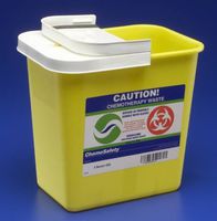 MCK89822800 - Covidien Chemotherapy Sharps Container 1-Piece 10H X 10.5W X 7.25D Inch Yellow Base Hinged Lid