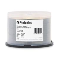 VER95355 - Verbatim DVD-R 4.7GB 16X UltraLife Gold Archival Grade with Branded Surface and Hard Coat - 50pk Spindle