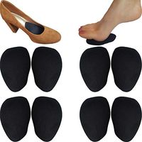 Chiroplax High Heel Cushion Inserts Pads (4 Pairs) Suede Ball of Foot Forefoot Metatarsal Anti Slip Shoe Insoles for Women (Black, Thick)