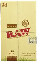 Raw Unrefined Organic 1.25 1 1/4 Size Cigarette Rolling Papers Full Box of 24 Packs