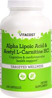 Vitacost Alpha Lipoic Acid & Acetyl L-Carnitine HCl -- 1,600 mg per serving - 240 Capsules (Quantity of 1)