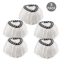 ESO 5 Pack Replacement Mop Head Compatible with OCedar Microfiber Spin Mop Refill Compatible with O-Cedar Clean Pad Mop Head Refill Fit O Cedar EasyWring Mop Easy Cleaning Mop Head Replacement