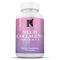 Pure Organic Multi Collagen+ (Type I, II, III, V, X) Highest Quality Collagen Peptides 90 Capsules Grass Fed Source Best Collagen Protein for Men & Women | Healthy Hair & Skin Joint Support Pack of 3