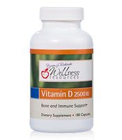 Wellness Resources Vitamin D - 2,500 mg Soy-Free Vitamin D3 (180 Veggie Capsules)