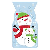 Snowmen Shaped Cello Bags With Twist Ties – 20 Pack