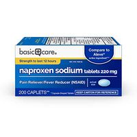 Basic Care Naproxen Sodium Tablets, 200 Count (Pack of 1)