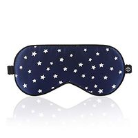 Lonfrote Stars Natural Silk Sleep Mask, Smooth Blindfold with Carry Pouch for Travel, Relax, Shift Workers, Super Soft Fabric (Blue)