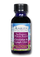 AMRITA Aromatherapy: Circulation & Lymph Glow Tri-Essence Power Blend; Blended with All Natural Herbal Extracts, Flower Essences & Essential Oils of Lemon, Bay Laurel & Mastic - 30ML